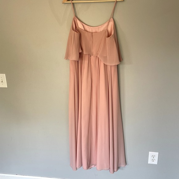 Watters & Watters Pink Chiffon Maxi Bridesmaids Dress in Morganite Size 18W - Picture 6 of 10